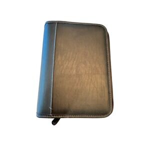 PlanAhead Black Zippered 3 Ring Binder Organizer Planner 8x10 Faux Leather